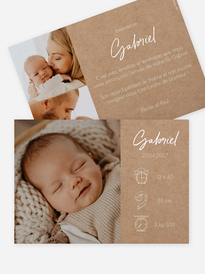 Faire-part naissance Natural Picto
