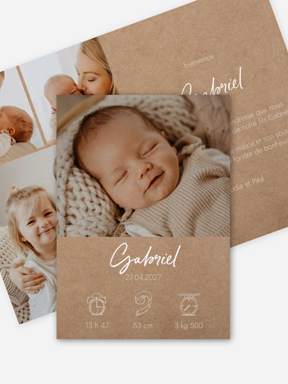 Faire-part naissance Natural Picto