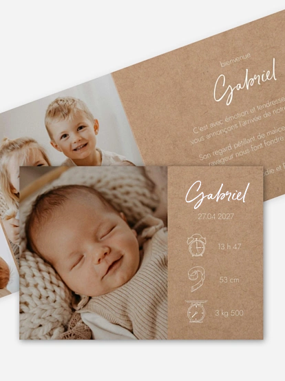 Faire-part naissance Natural Picto