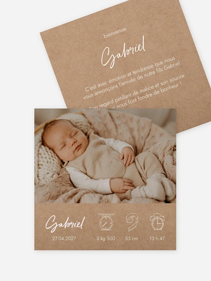 Faire-part naissance Natural Picto