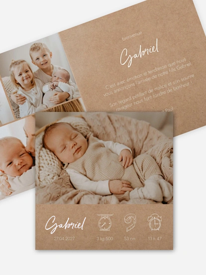 Faire-part naissance Natural Picto