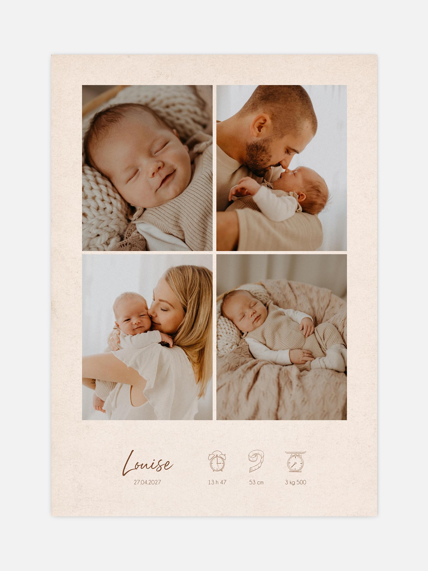 Affiche naissance Natural Picto