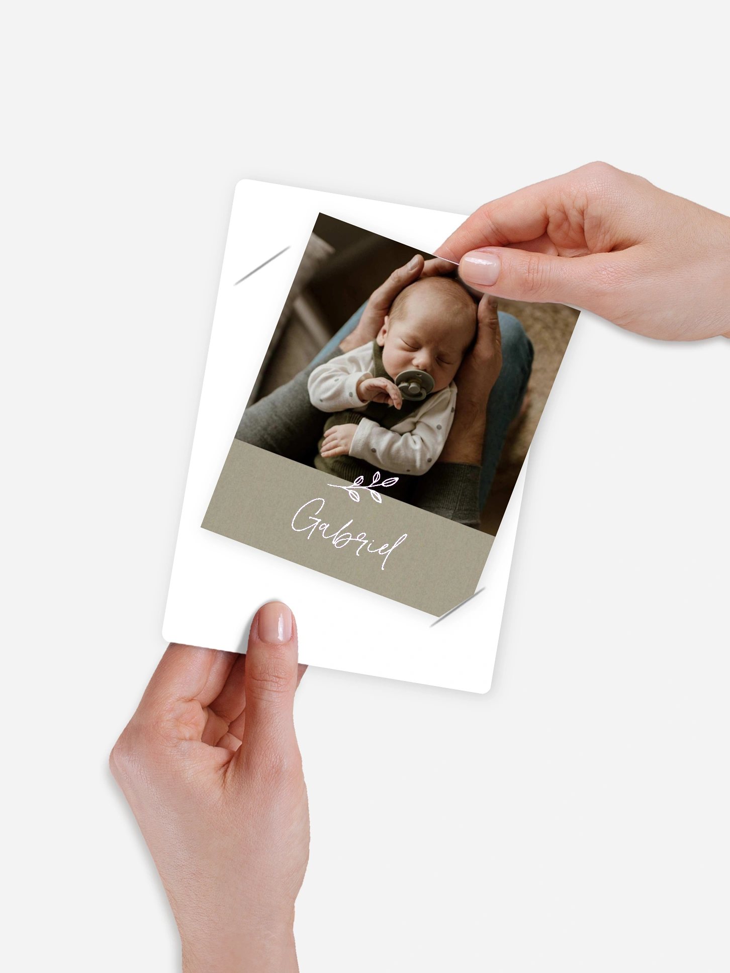 Faire-part naissance Feuille dorée
