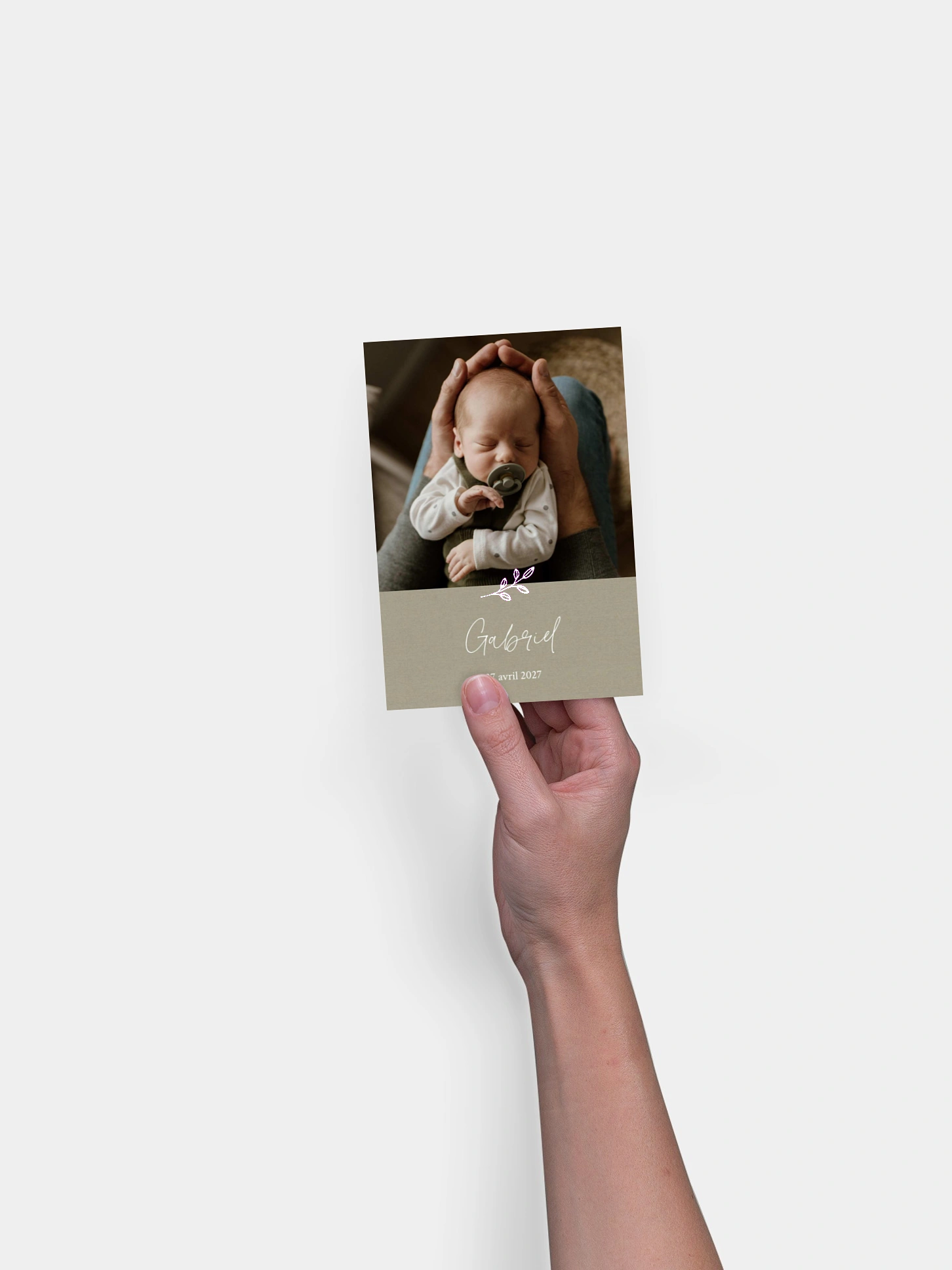 Faire-part naissance Feuille dorée