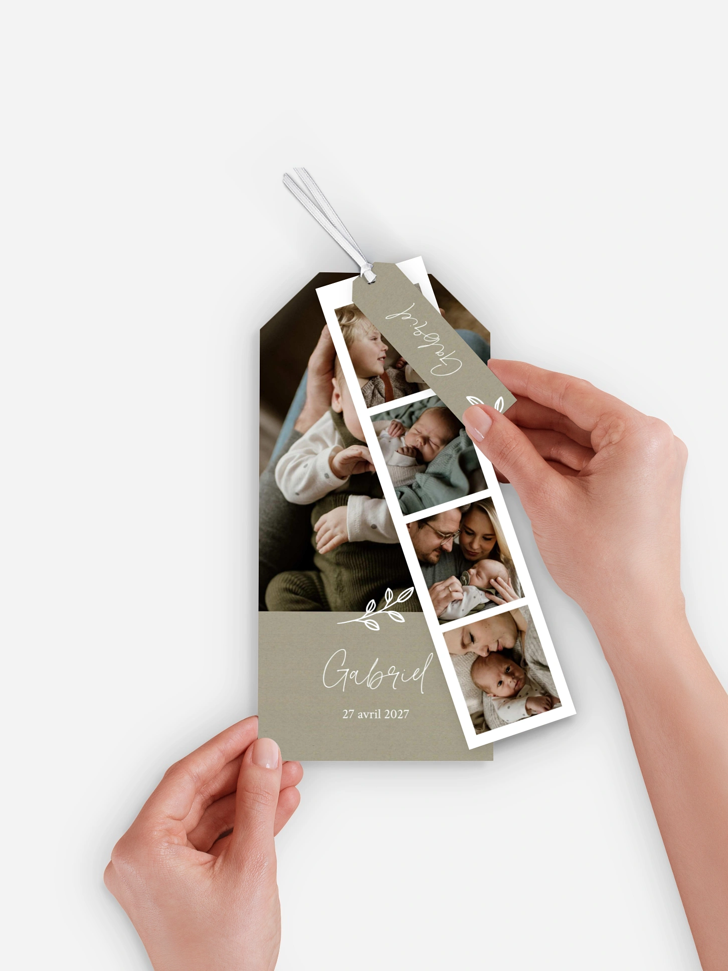 Faire-part naissance Feuille dorée