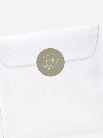 Stickers naissance Feuille dorée