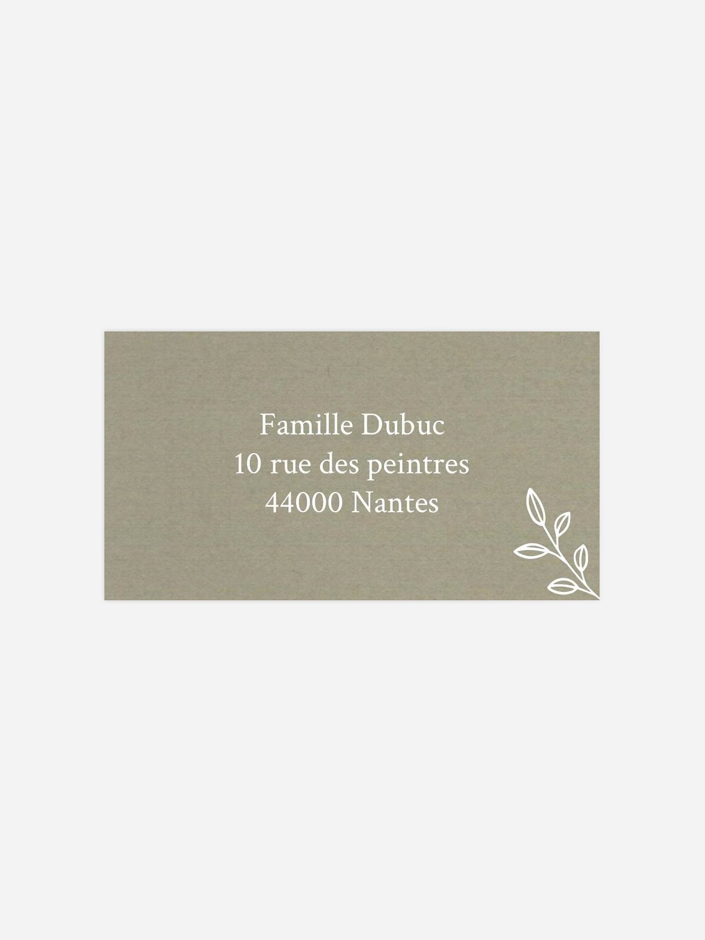 Étiquette destinataire naissance Feuille dorée