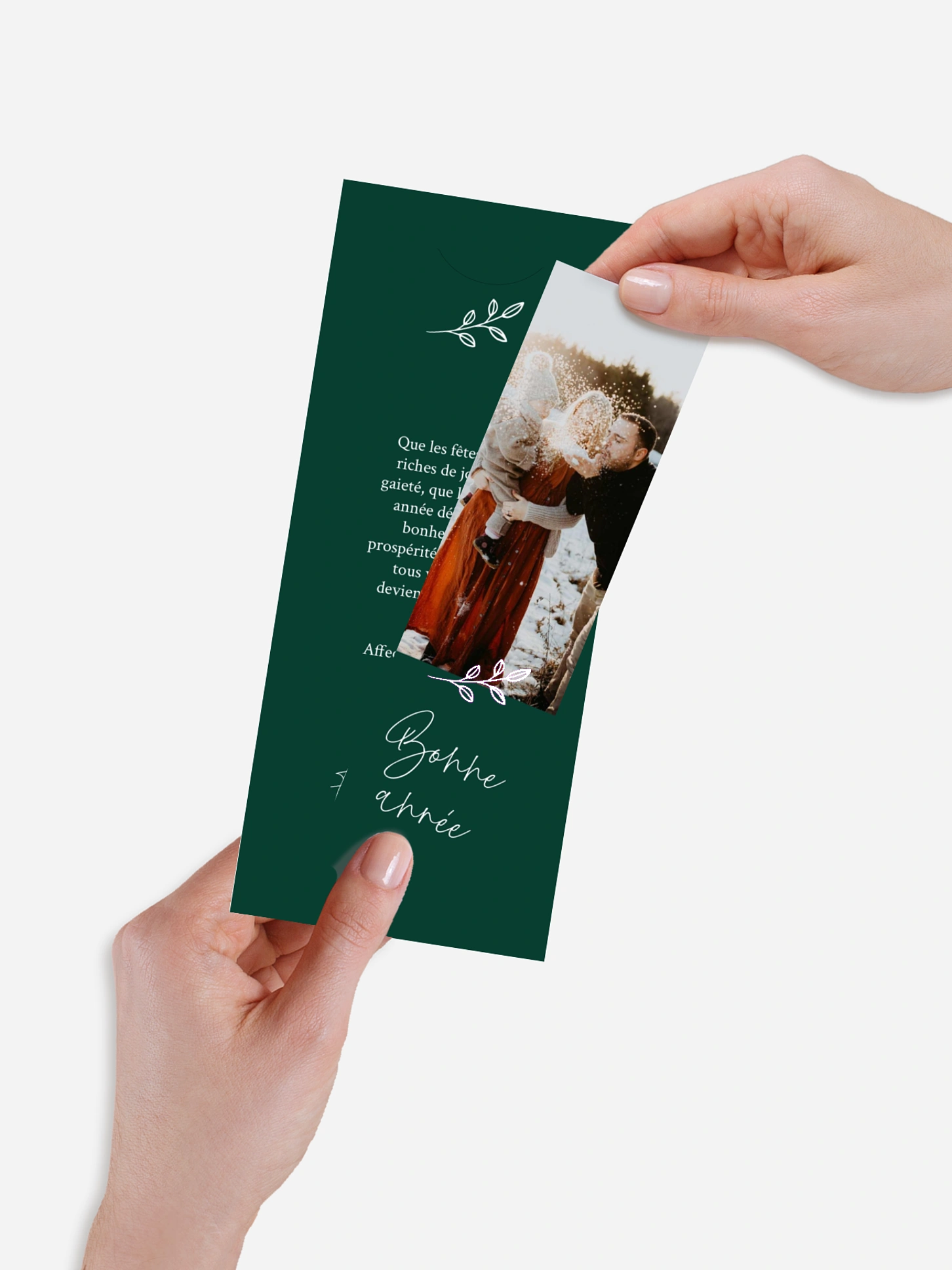 Carte de voeux Feuille dorée