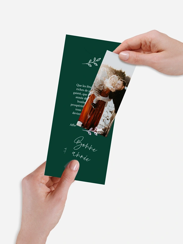 Carte de voeux Feuille dorée