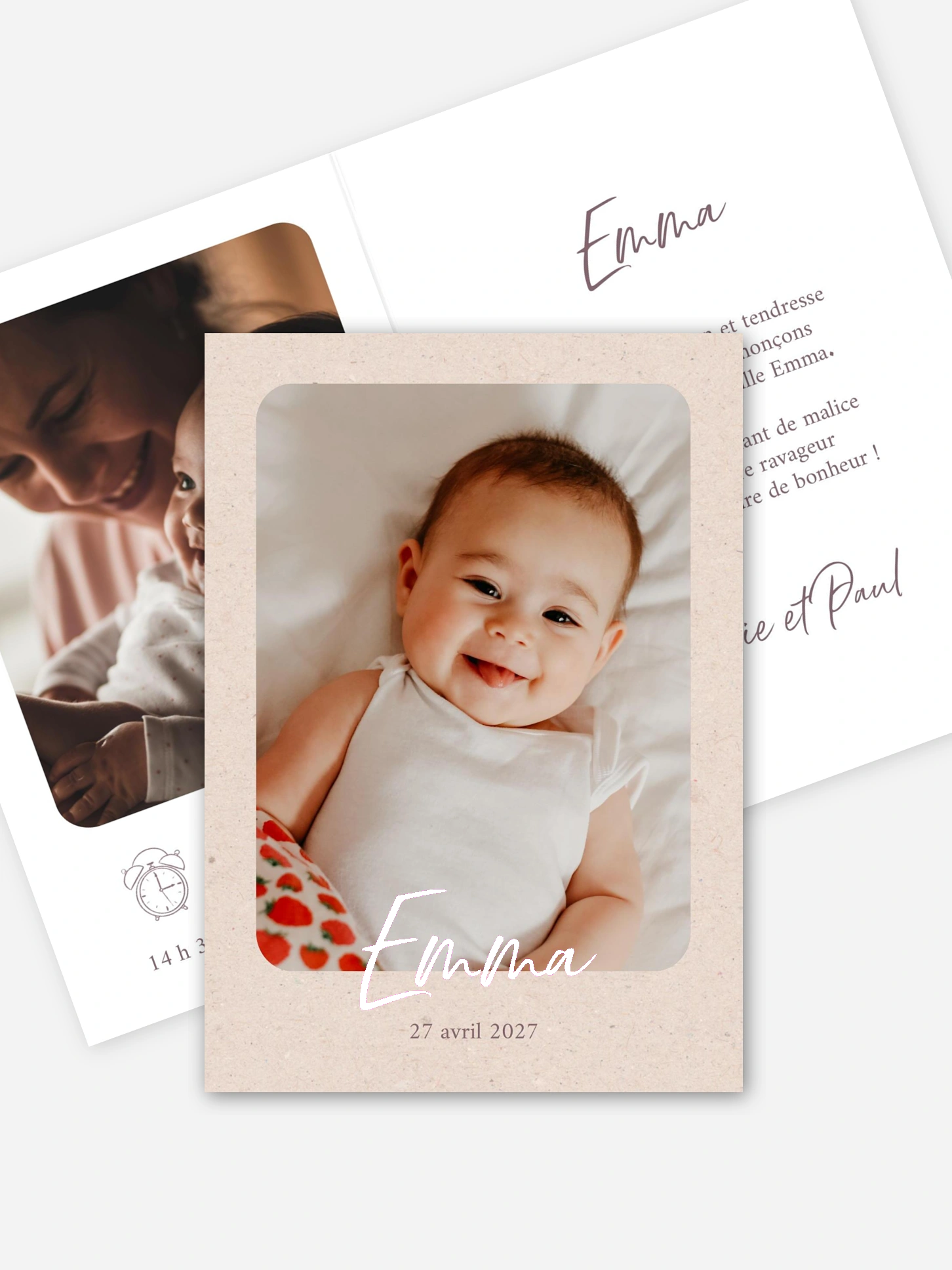 Faire-part naissance Petit coeur