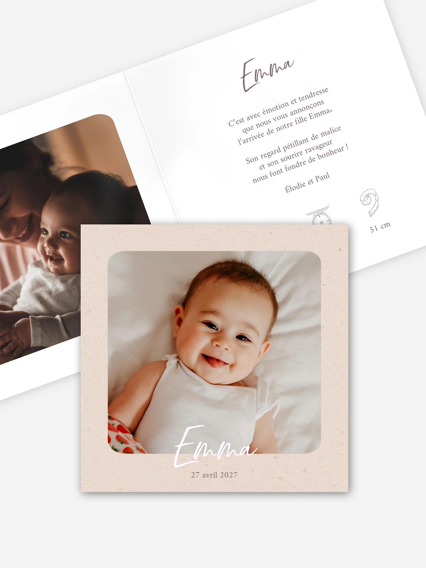 Faire-part naissance Petit coeur