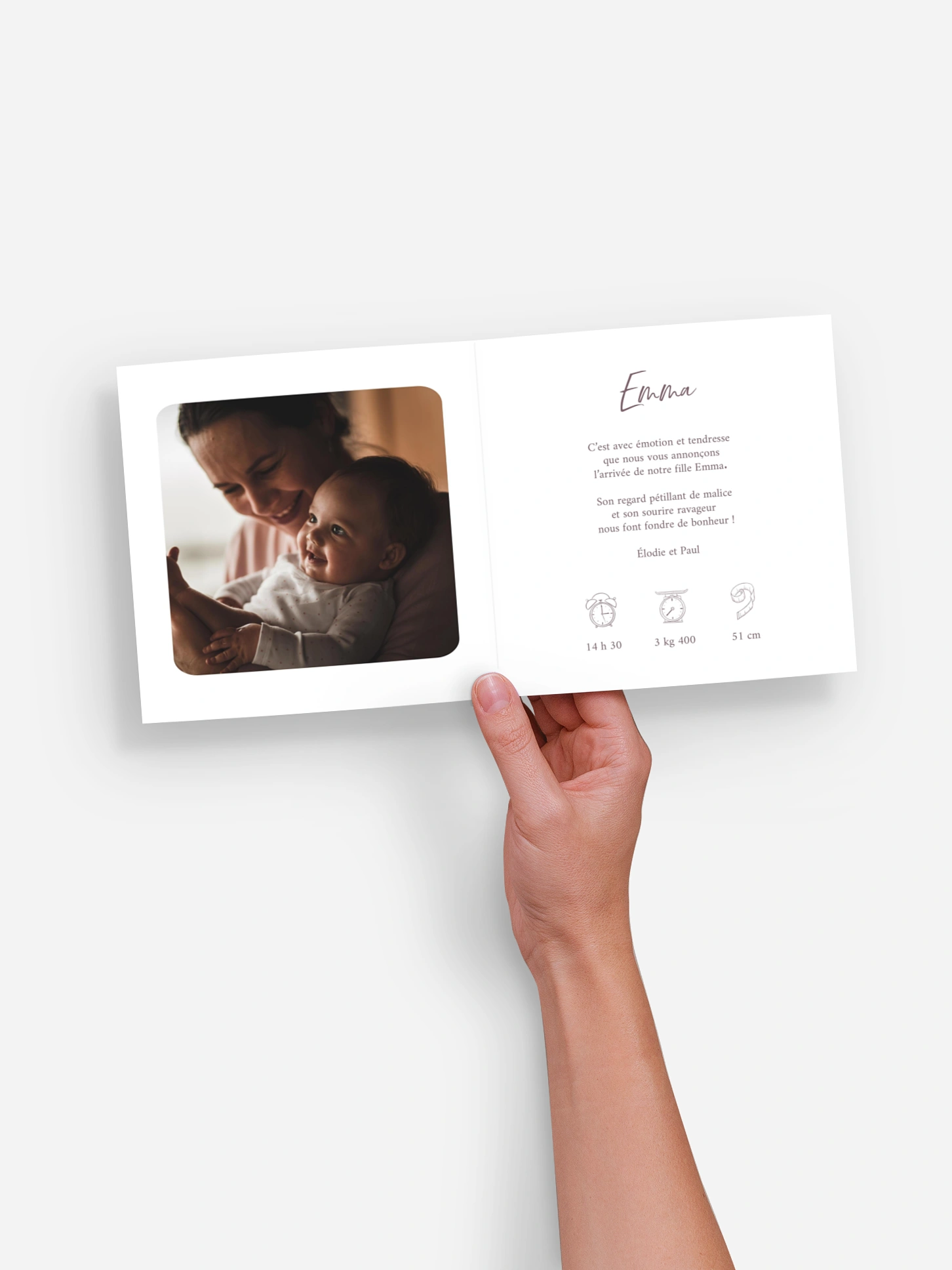 Faire-part naissance Petit coeur