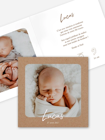 Faire-part naissance Petit coeur