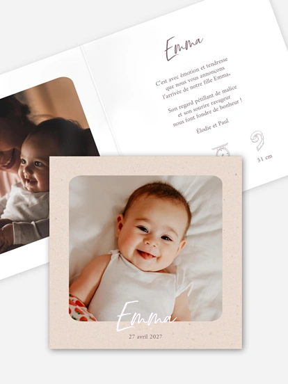 Faire-part naissance Petit coeur