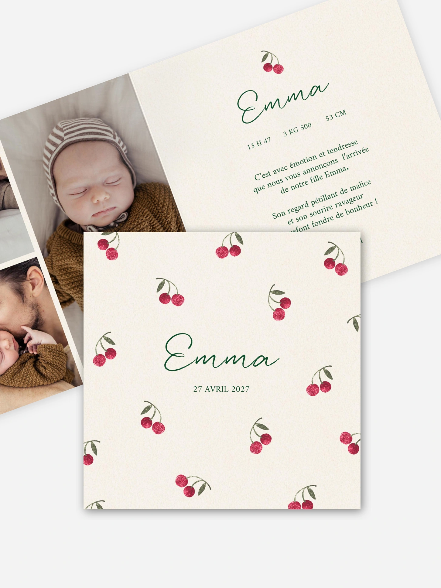 Faire-part naissance Petites cerises