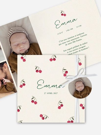 Faire-part naissance Petites cerises