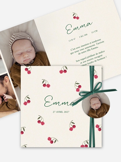 Faire-part naissance Petites cerises