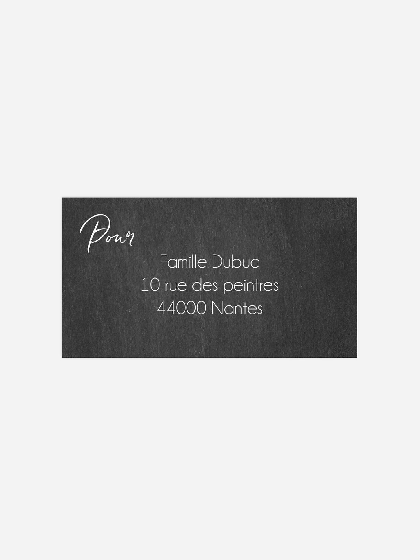 Étiquette destinataire naissance Pictos sur Ardoise
