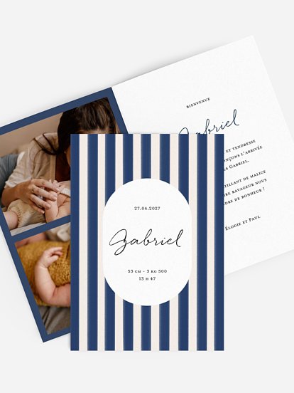Faire-part naissance Rayures colorées