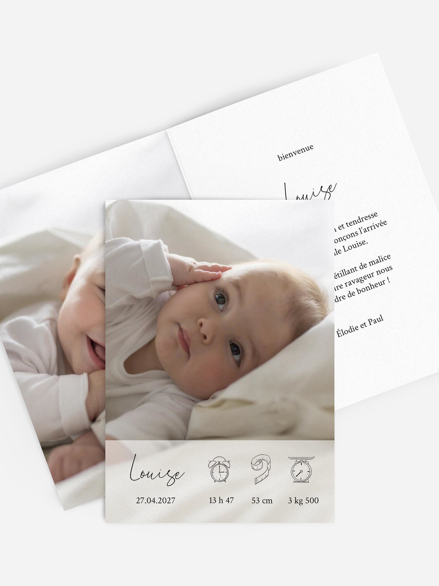 Faire-part naissance Pictos douceur