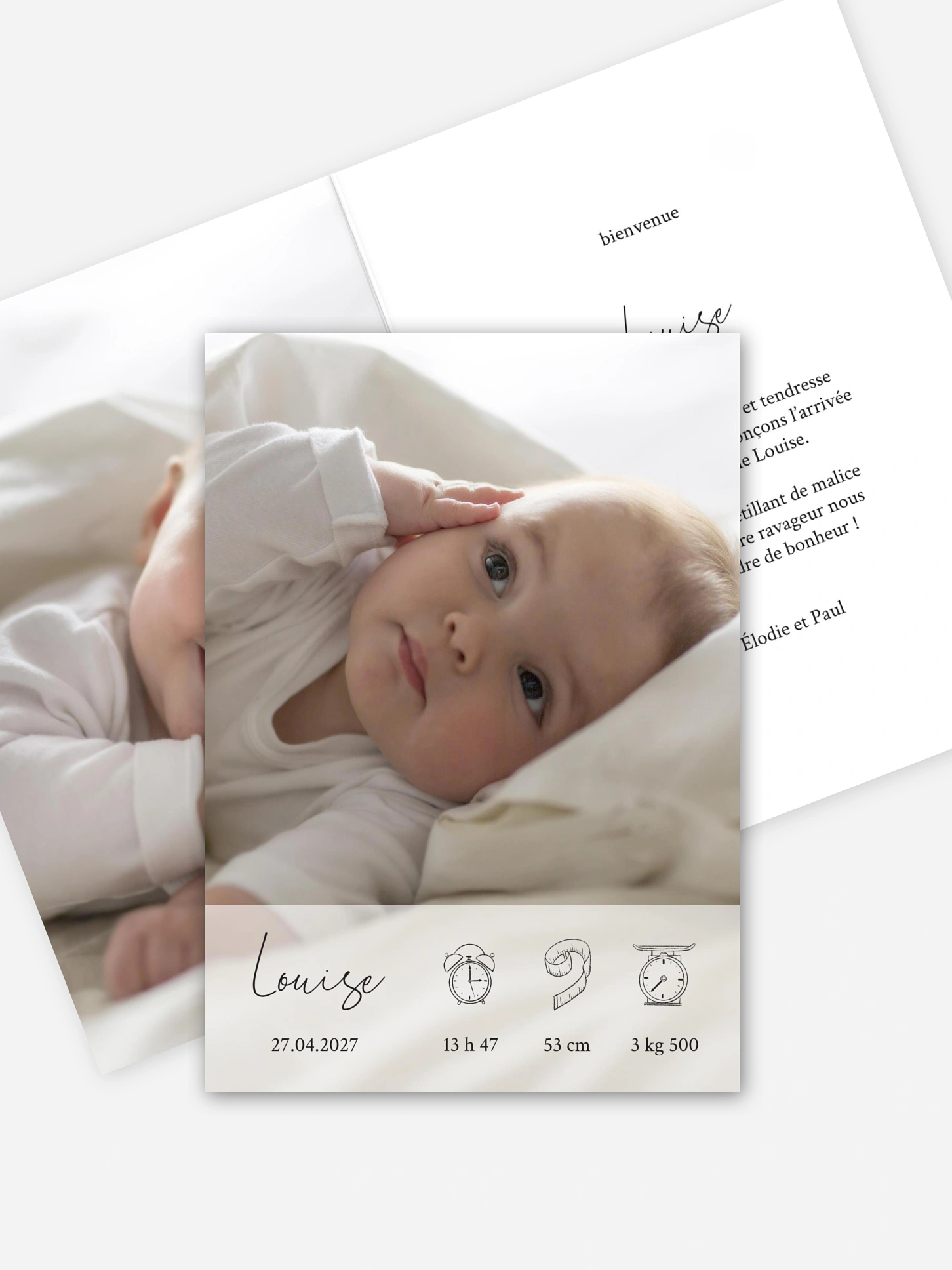 Faire-part naissance Pictos douceur