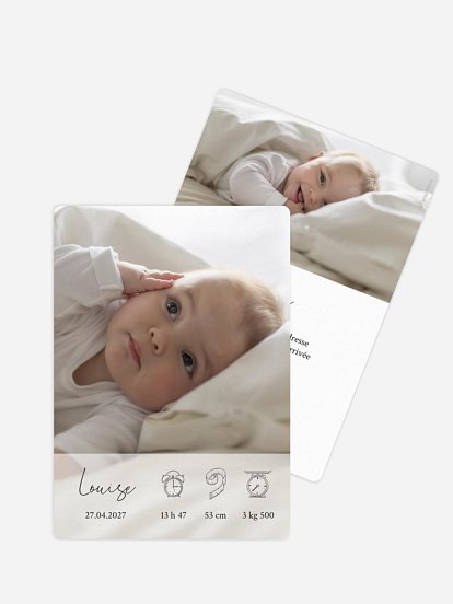 Faire-part naissance Pictos douceur