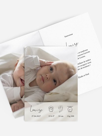 Faire-part naissance Pictos douceur