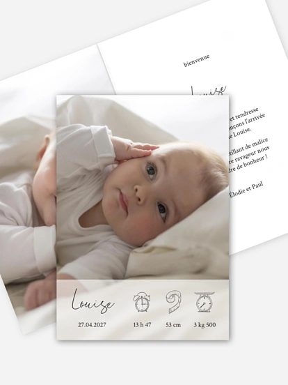 Faire-part naissance Pictos douceur