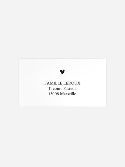 Étiquette destinataire naissance Pictos douceur