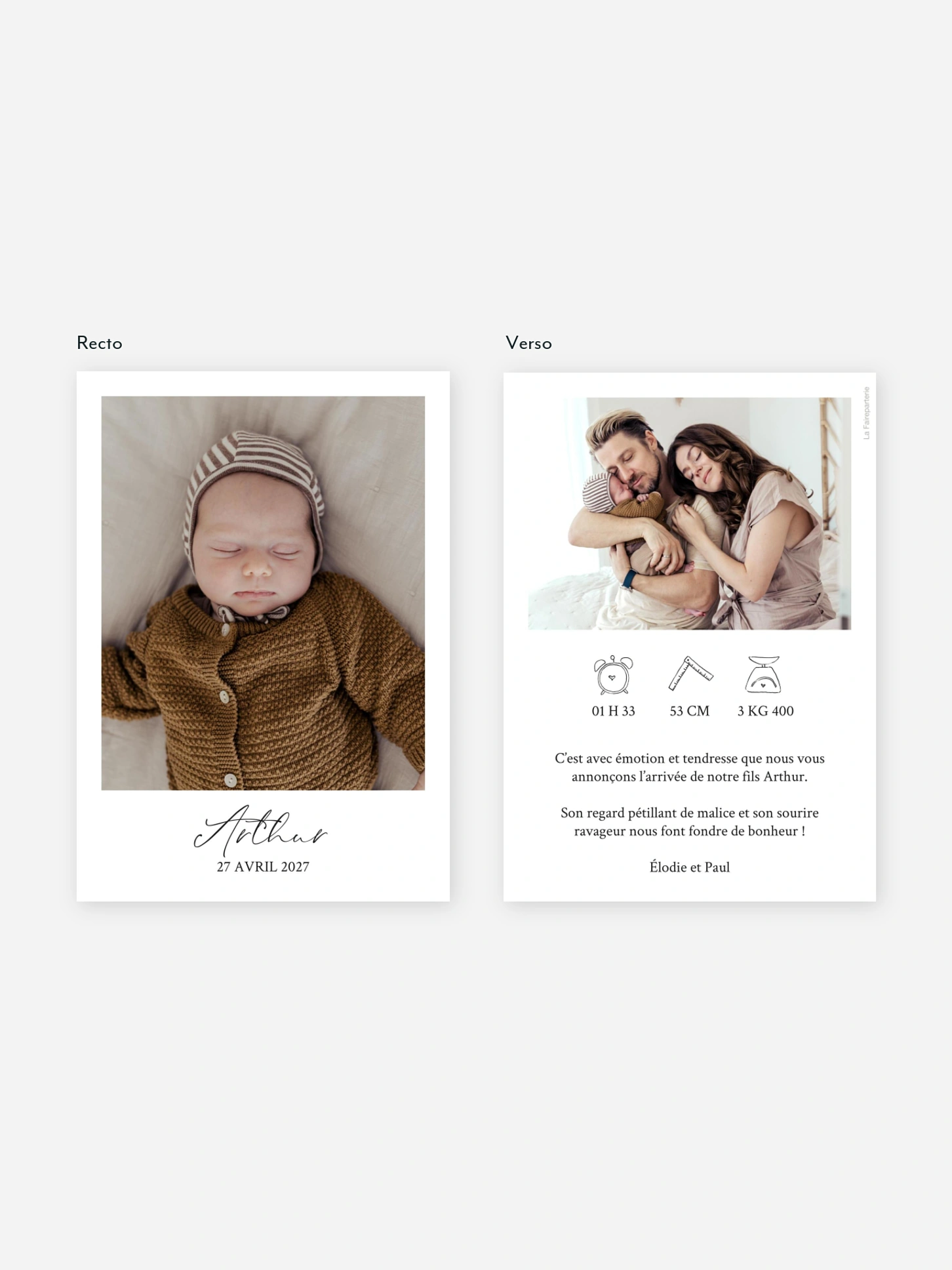 Faire-part naissance Cliché instantané