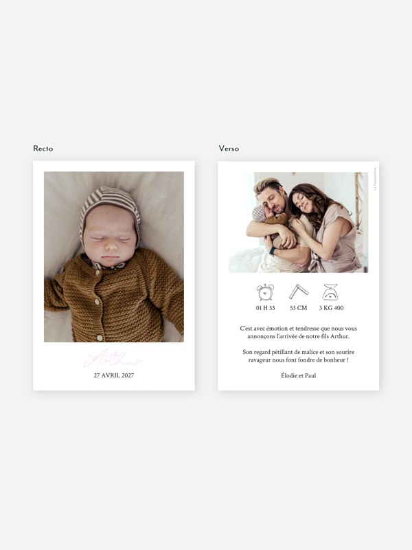 Faire-part naissance Cliché instantané