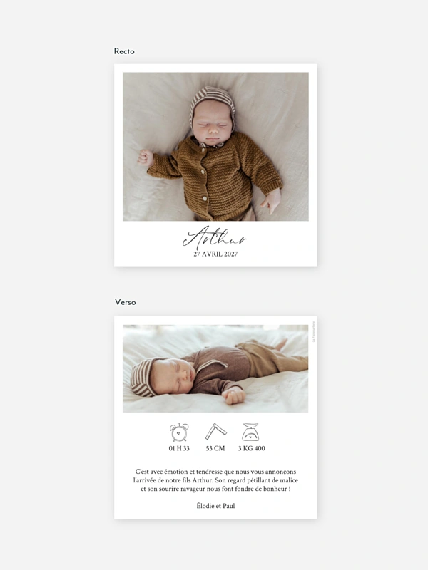 Faire-part naissance Cliché instantané