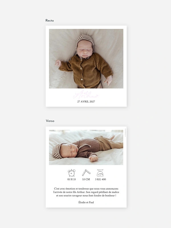 Faire-part naissance Cliché instantané