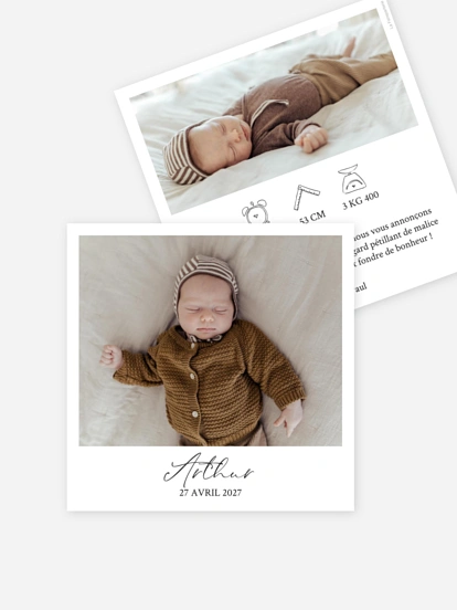 Faire-part naissance Polaroid