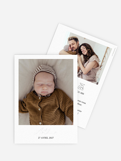 Faire-part naissance Polaroid