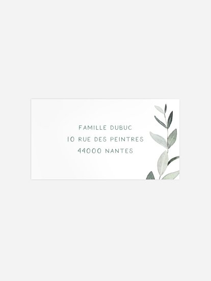 Étiquette destinataire naissance Natural Moment