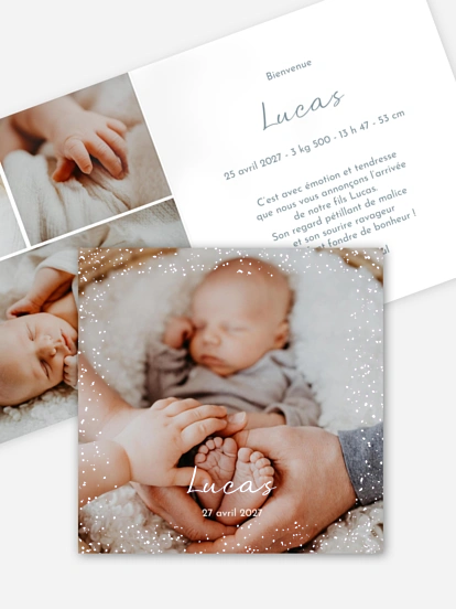 Faire-part naissance Pluie étincellante