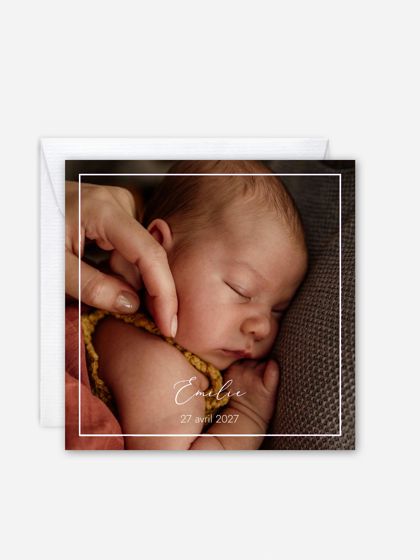 Faire-part naissance Cadre doré