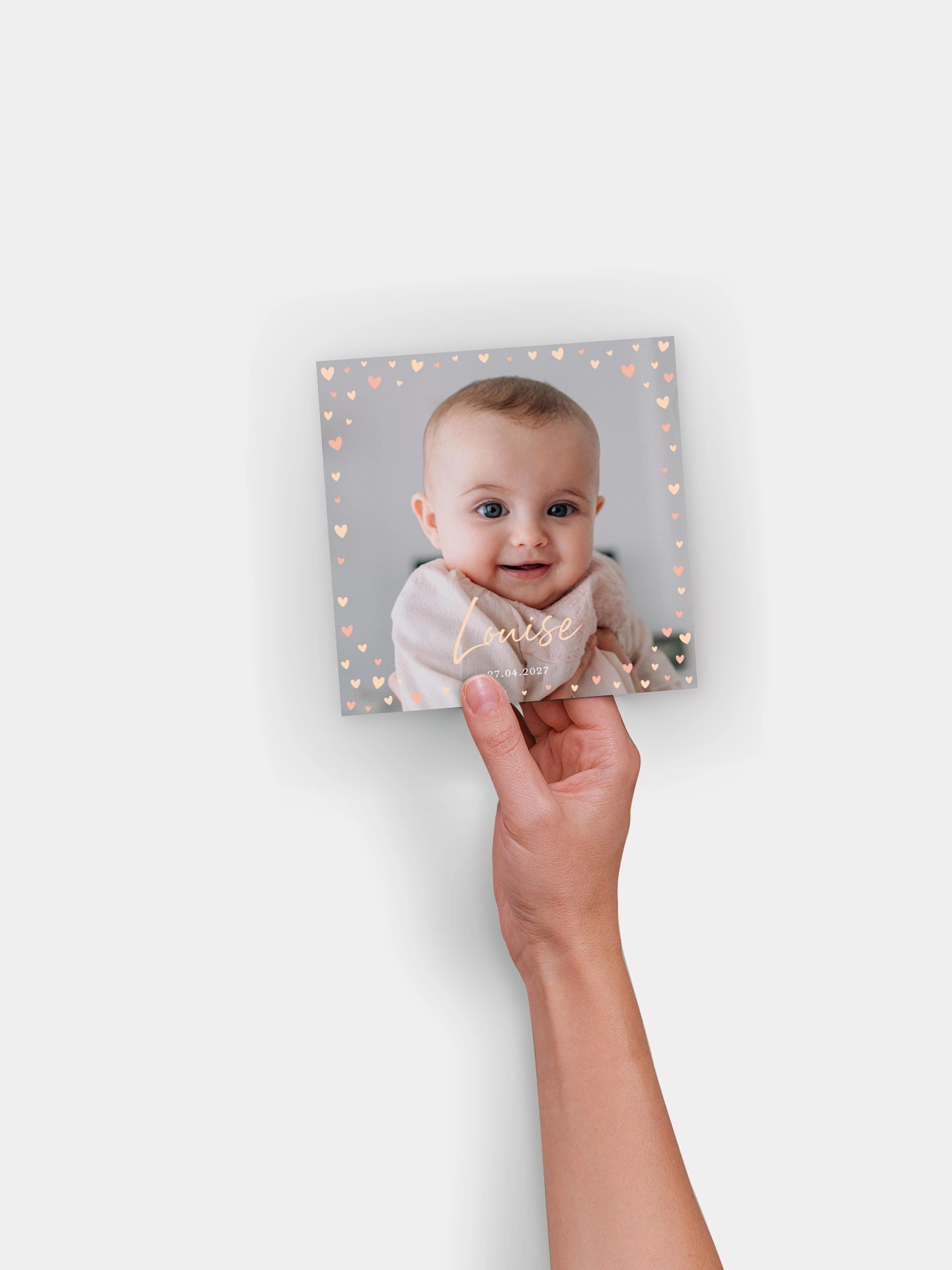 Faire-part naissance Petits coeurs