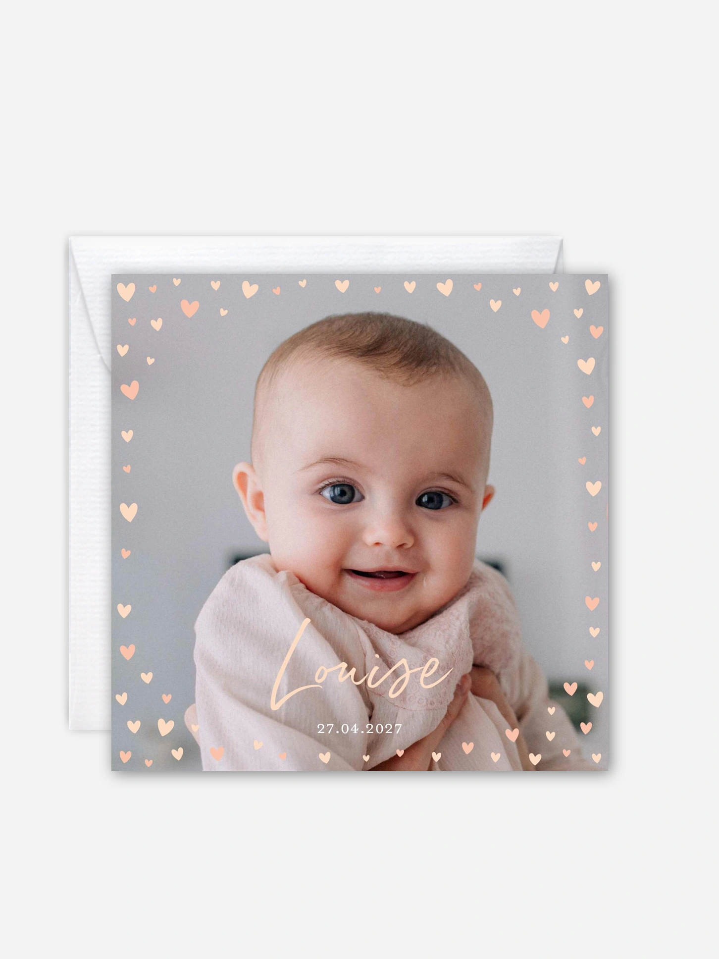 Faire-part naissance Petits coeurs