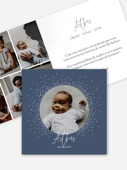 Faire-part naissance Pluie d´étoiles
