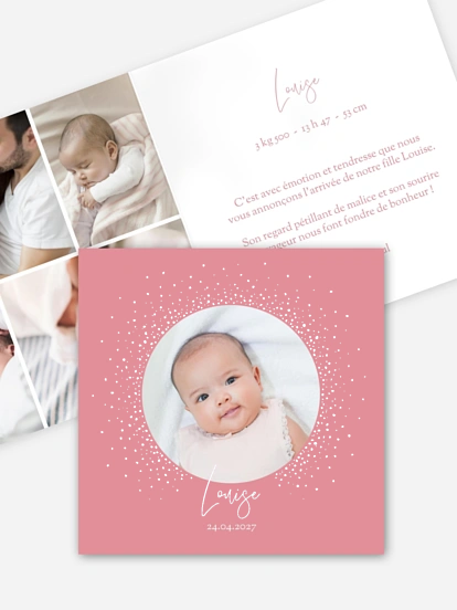 Faire-part naissance Pluie d´étoiles