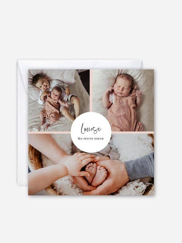Faire-part naissance Joli photo collage