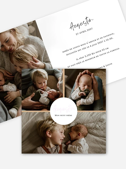 Faire-part naissance Joli photo collage