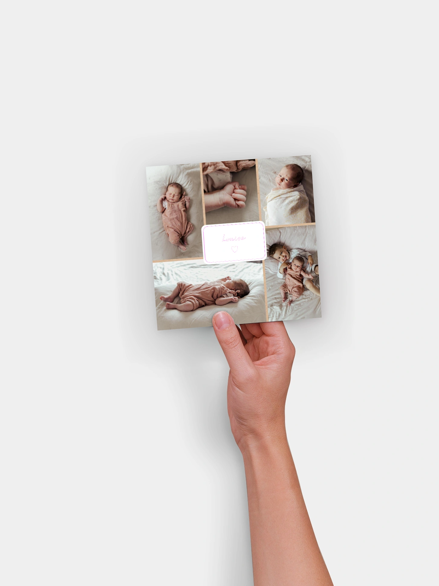 Faire-part naissance Petit coeur multi photo