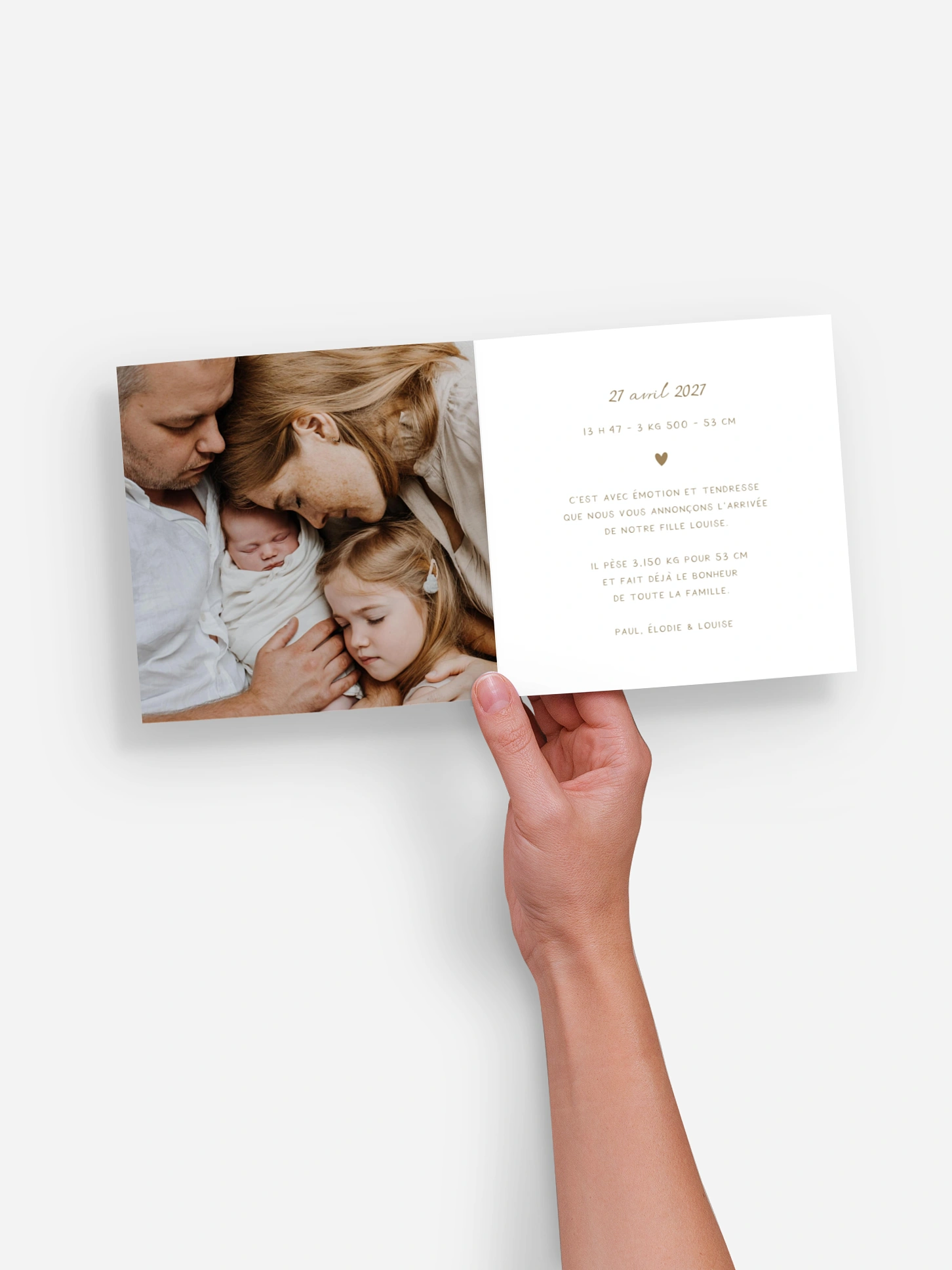 Faire-part naissance Petit coeur multi photo