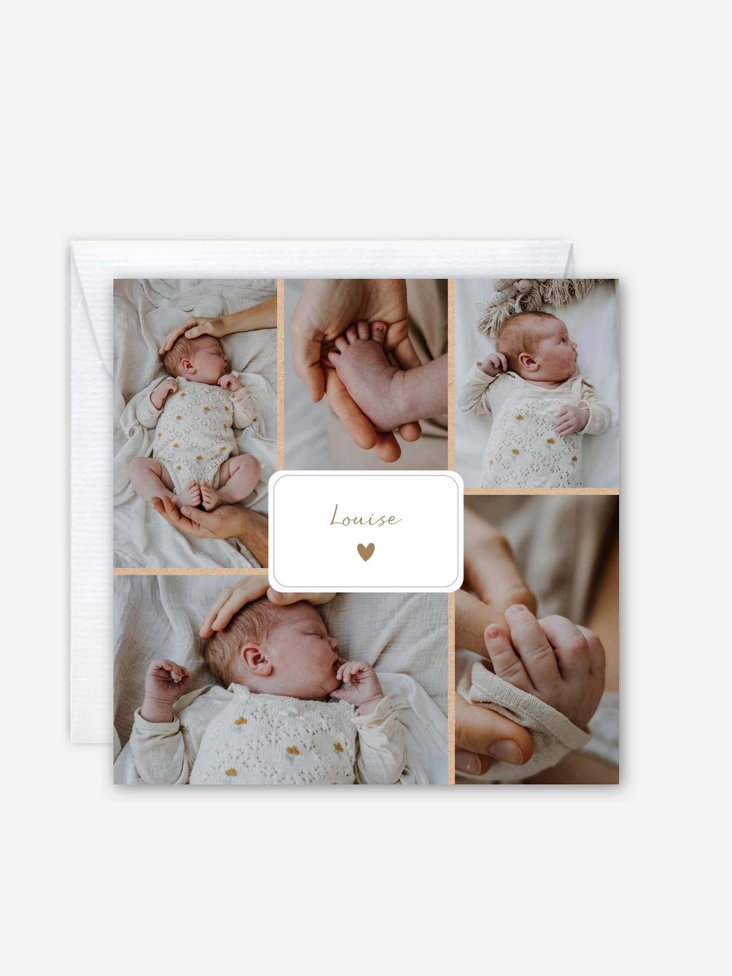 Faire-part naissance Petit coeur multi photo