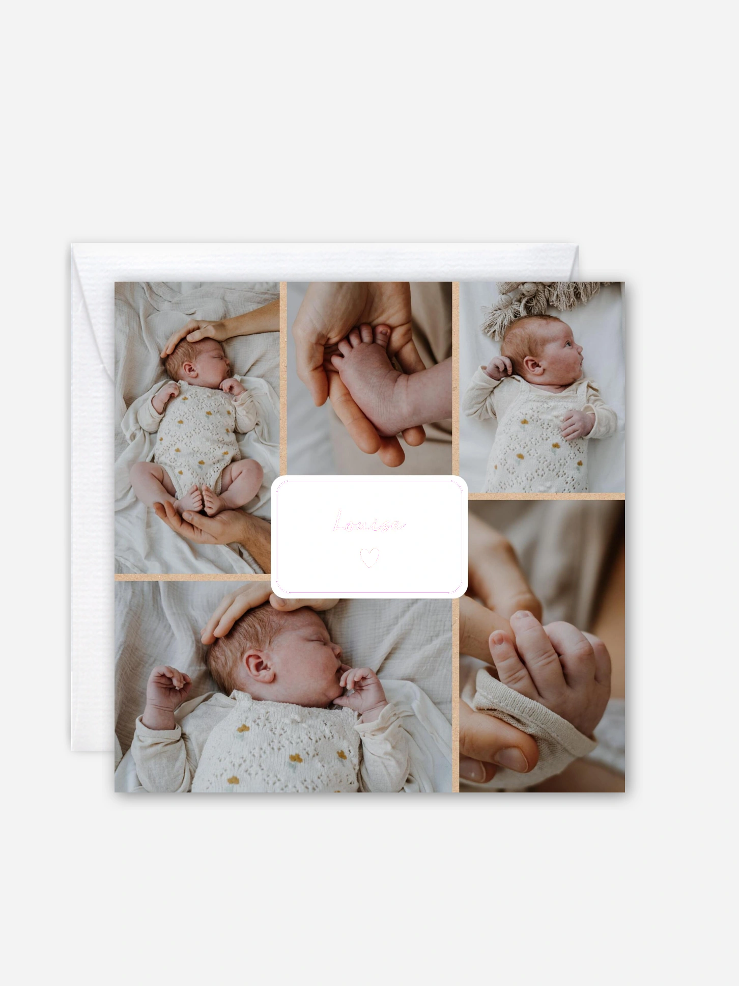 Faire-part naissance Petit coeur multi photo