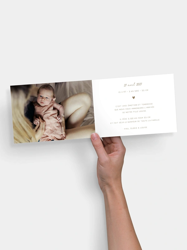Faire-part naissance Petit coeur multi photo