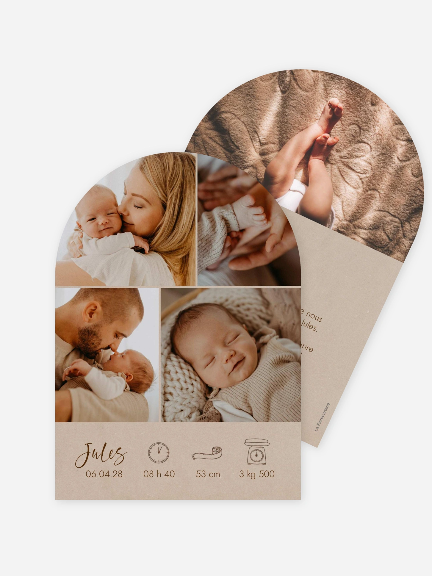 Faire-part naissance Picto multi photo